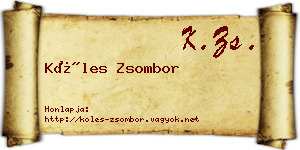 Köles Zsombor névjegykártya
