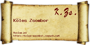 Köles Zsombor névjegykártya
